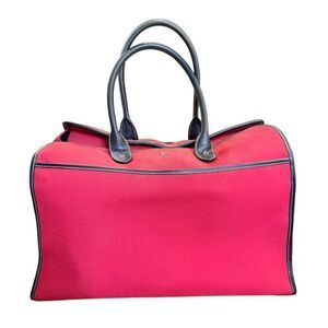 Etienne Aigner Medium Duffel Bag Red Zip Top Weekender